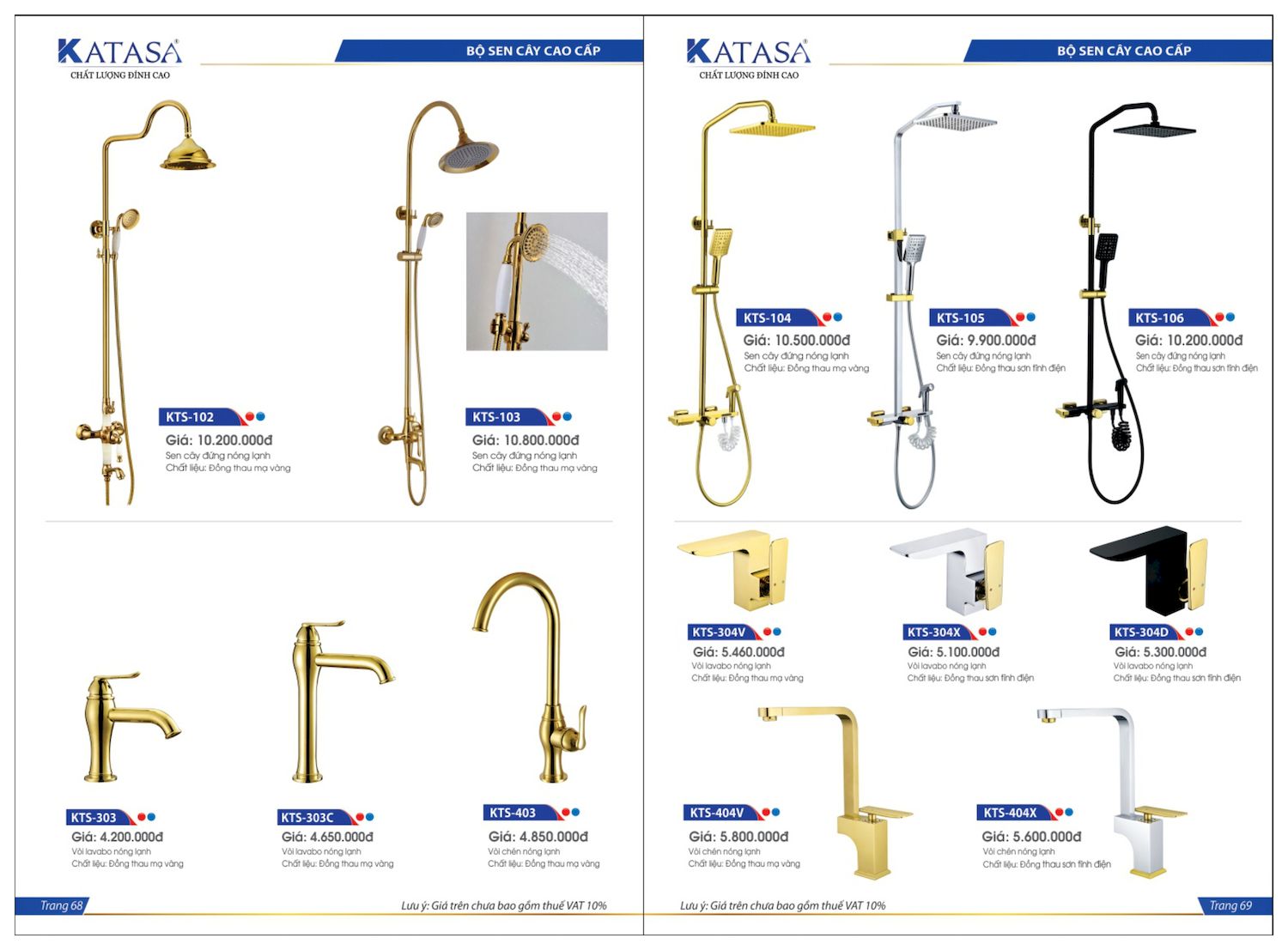 Thiết bị vệ sinh KATASA Catalogue và Bảng giá mới nhất /Page 